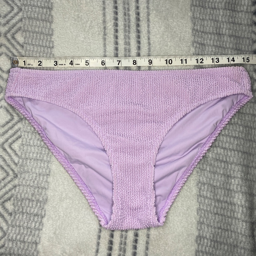 Lively Ruched Plunge Bralette & High Waist Swimsuit Bikini Lilac Size M NWOT - Picture 6 of 16